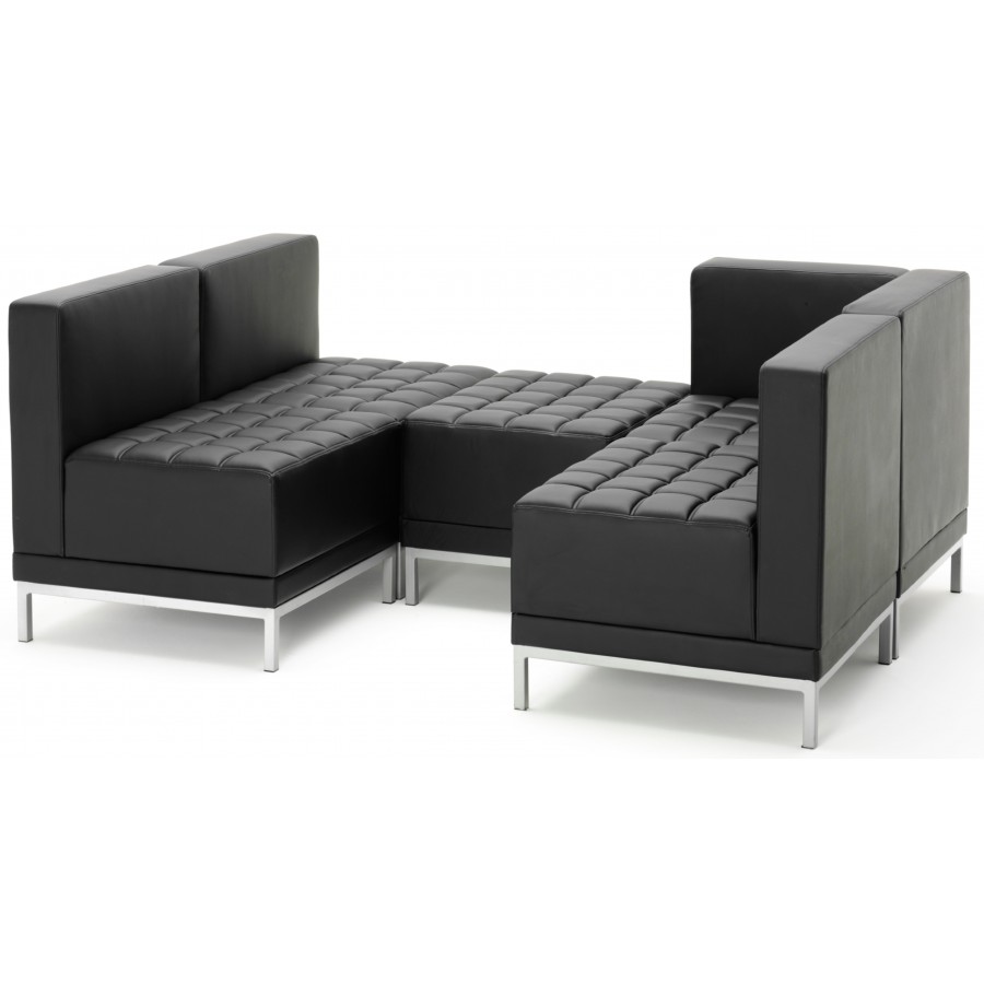 Infinity Black Bonded Leather Corner Cube